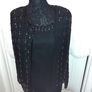 Ladies black sequins top with the jacket